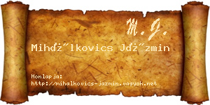Mihálkovics Jázmin névjegykártya